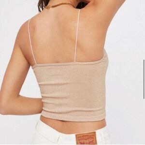Free People FP Intimately Gold Sparkly spaghetti strap cami brami tank
